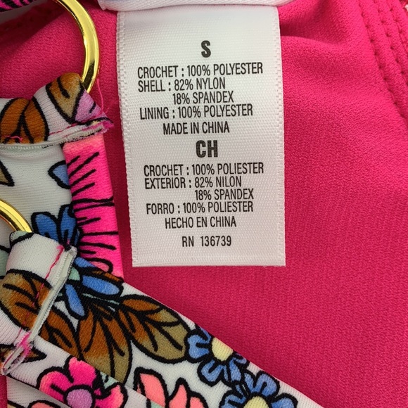 NWT California Waves Raspberry Juniors' Crochet Bralette Swim Top, Size … - Picture 5 of 7